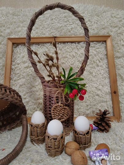 Корзина плетёная для шампанского, сухоцветов