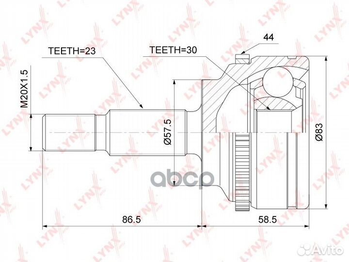 Шрус наруж.renault Kangoo I 1.2-1.5D 01 / Mega