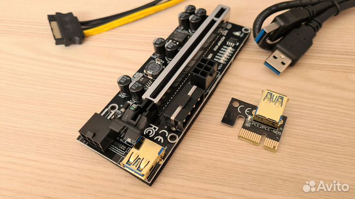 Новый Райзер VER 010s 6Pin, Molex, Кабель USB 60см