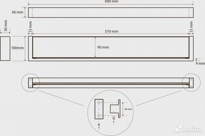 Стеклянная полка Bemeta Gamma 145802312 Хром