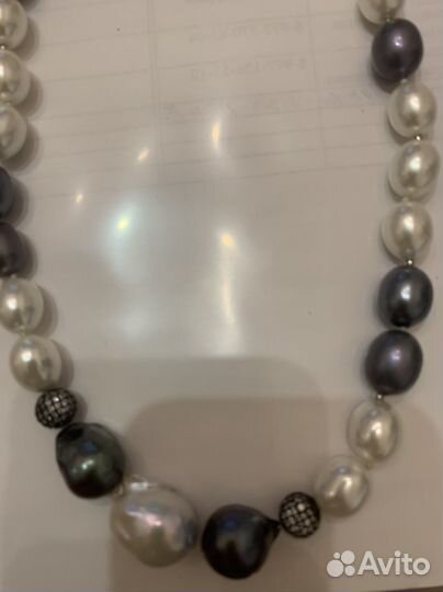 Бусы из барного натурального жемчуга