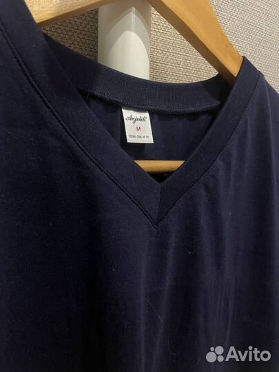 Мужская темно-синяя хлопковая футболка Anjelik 58