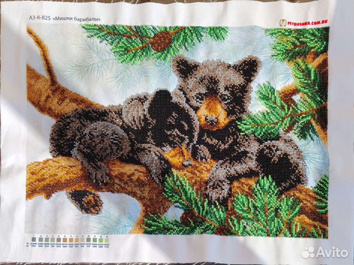 Мишки вышивка бисером