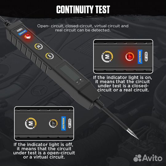 Тестер автомобильных цепей autool BT210