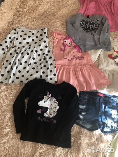 Вещи пакетом на девочку 110 рост и по отдельности