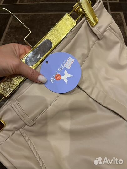 Кожаные брюки клеш