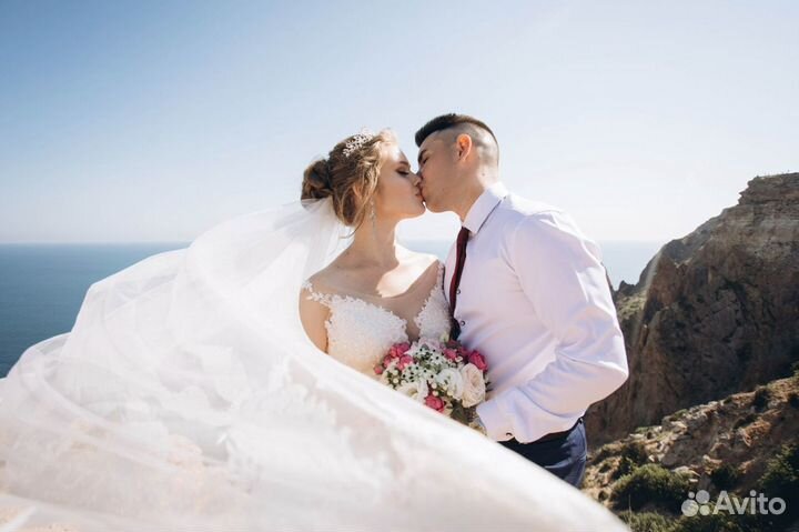 Свадебная фата длинная