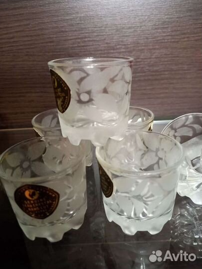 Винтаж. Наборы для водки, хрусталь, цветное стекло