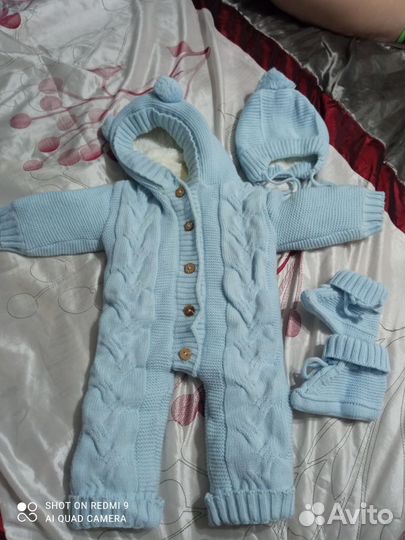 Комбинезон вязаный утепленный