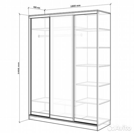 Шкаф-купе Вевер-200n дуб эвок прибрежный прихожая