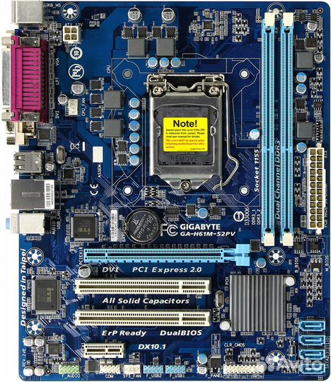 Материнская плата gigabyte GA-H61M-S2PV LGA 1155 P