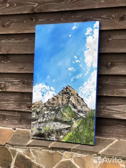 Авторская картина маслом на холсте горный пейзаж