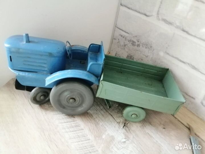 Игрушка Трактор с прицепом нтмк Жесть СССР