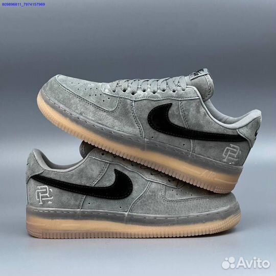 Nike Air Force 1 Grey Замша (Арт.56632)