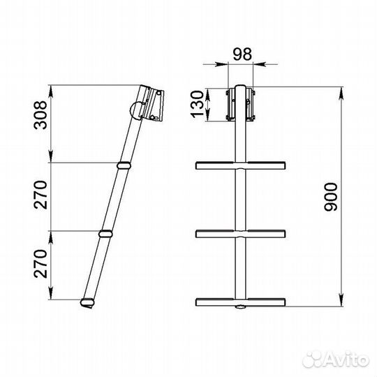 Трап дайверский быстросъемный, 3 белых ступени (ши