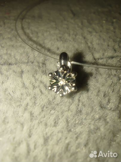Серебряный чокер колье с бриллиантом