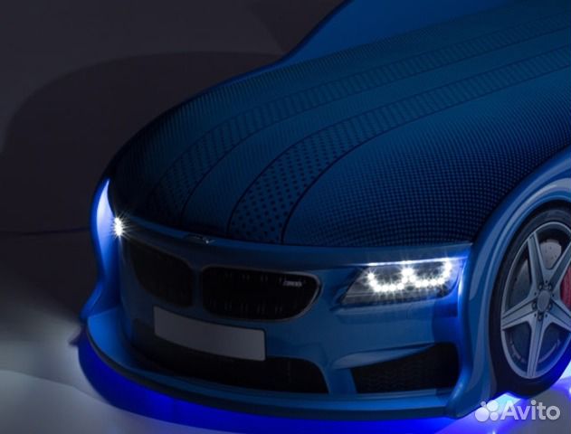 Кроватка машина бмв синяя