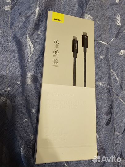 Кабель usb type c 240Вт 1м Baseus