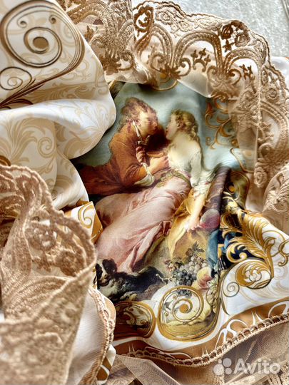 Скатерть кружево габардин барокко стиль 150х180см