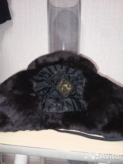 Мужская зимняя шапка кожаная