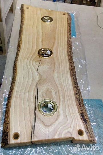 Слэб ясеня. Декоративное освещение для дачи, бани