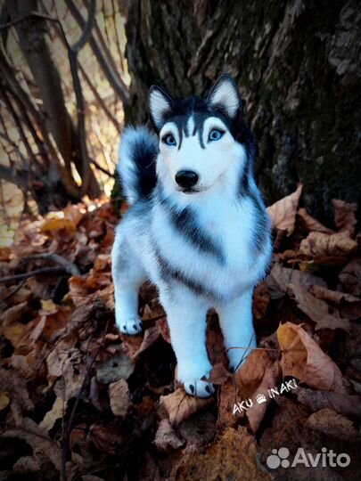 Собака Хаски игрушка ручная работа