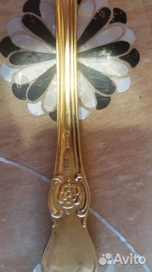 Ложки, вилки Роза позолоченные Кольчугино СССР