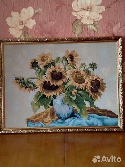 Картина на гобелене Подсолнухи