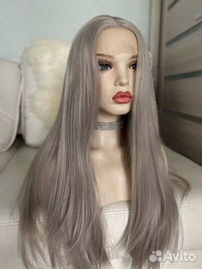 Парик пепельный блонд полусистема