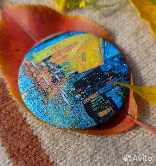 Набор значков с блёстками, Винсент Ван Гог