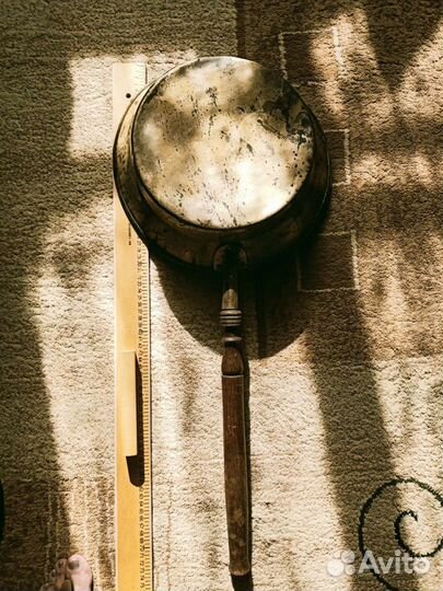 Старинный латунный тазик для варки варенья. Клеймо