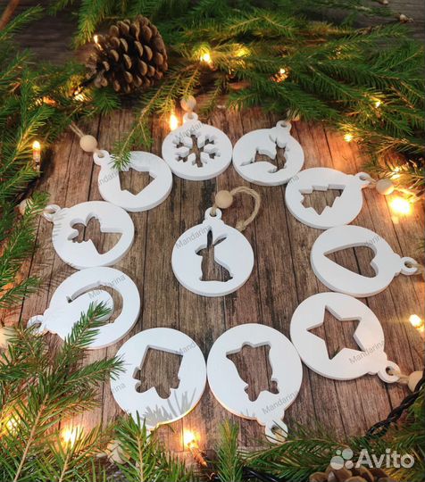 Ёлочные игрушки гипсовые