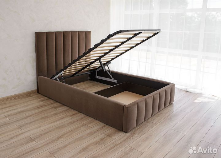 Кровать 120х200 с подъемным механизмом кофе