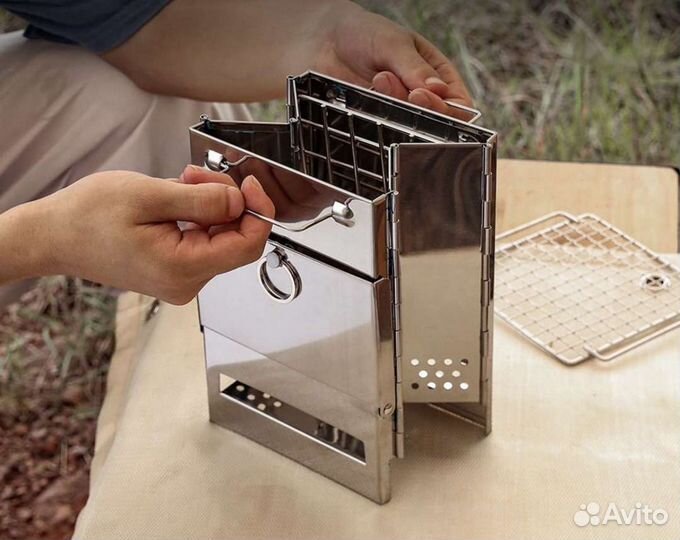Складная печь-гриль щепочница