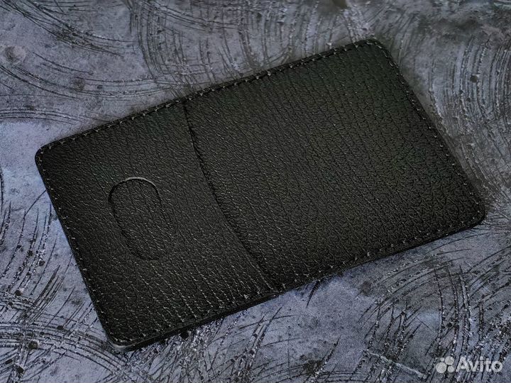 Мини-бумажник из натуральной кожи. Ручная работа