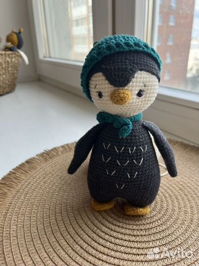 Мягкая игрушка пингвин вязаный