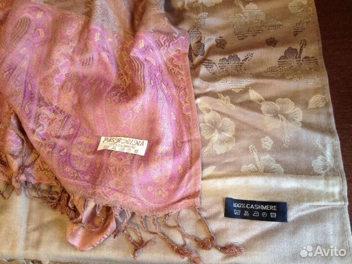 Палантины новые 180х70. Кашемир, Pashmina, Cashmer