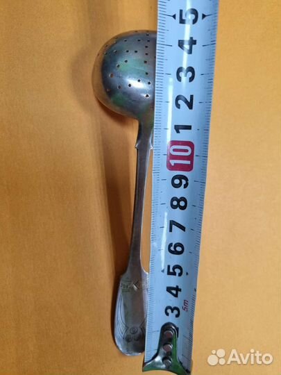 Антикварная Ложка-ситечко. Для компота, Сер