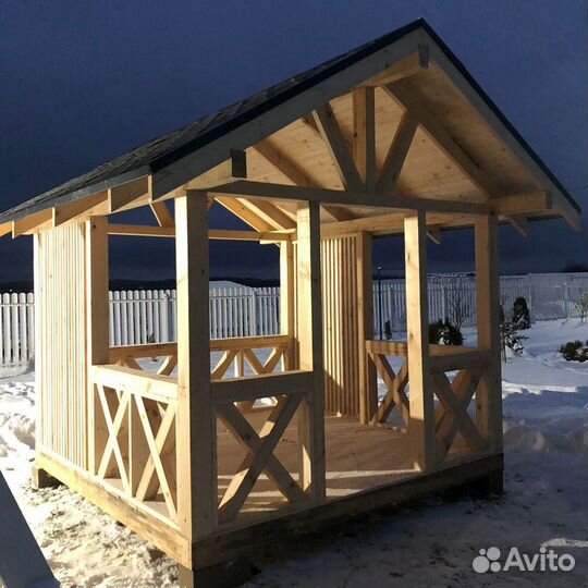 Беседка. Натуральное дерево. Доставка
