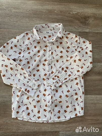 Рубашка новогодняя 122 для мальчика