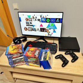 Sony ps4 slim + 144 игры + 2 джоя