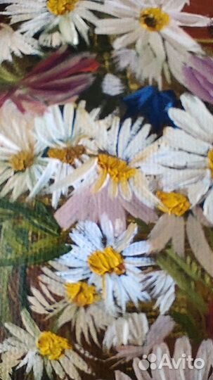 Букет в корзинке. Картина маслом