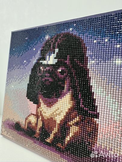 Готовая плмазная мозаика мопс дарт вейдер