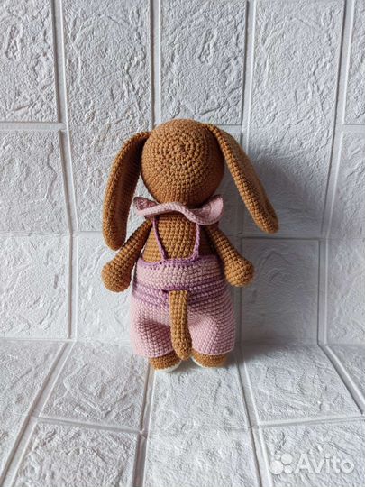 Вязаная мягкая игрушка ручная работа Собака