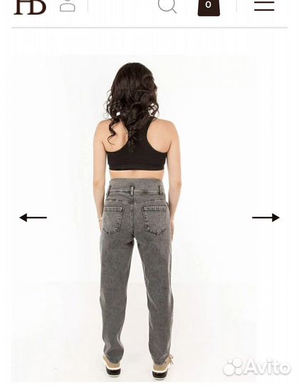 Брюки джинс momfit (цв. антрацит, Р. L)