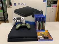 Sony PlayStation 4 Slim 1Tb с 2 геймпадами