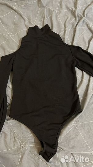 Боди черное рубчик 46
