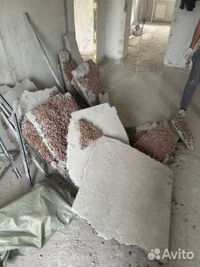 Демонтаж полов,стен,плитки