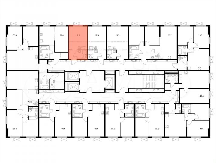 Квартира-студия, 19,9 м², 8/25 эт.