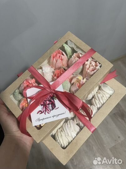 Зефир, цветы из зефира, сладкий подарок